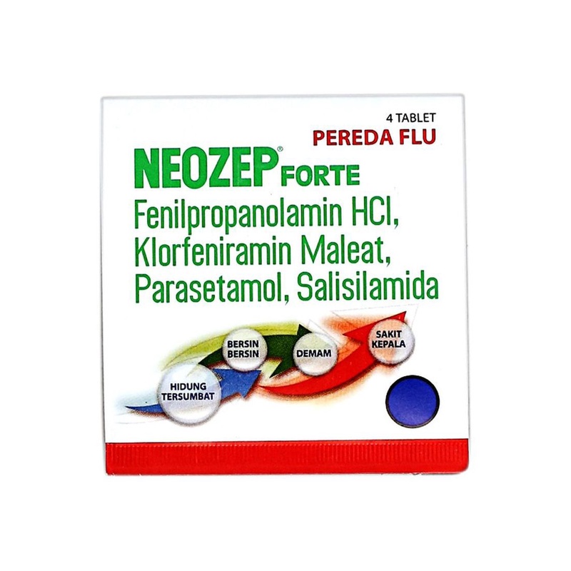 NEOZEP FORTE Strip 4 Tablet - Obat Pereda Flu Pilek Sakit Kepala