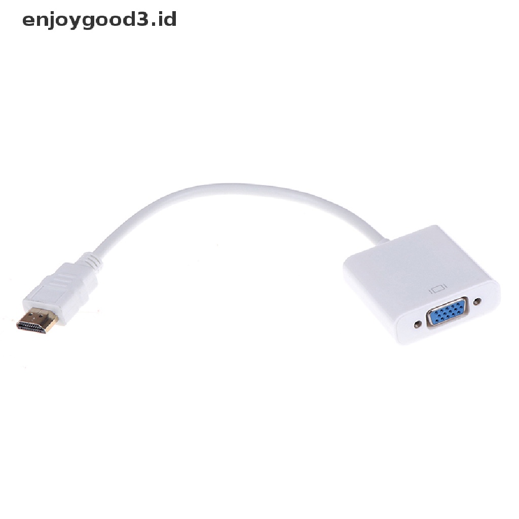 (Dd) 1pc Adapter Converter Hdmi Ke Vga Hd 1080p Warna Putih