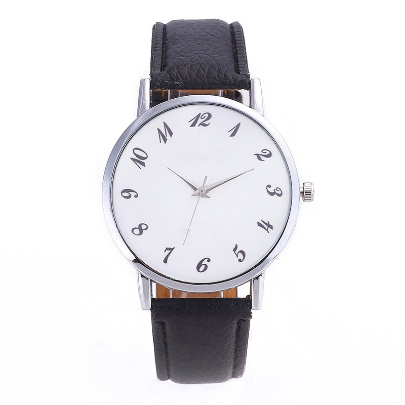 jam tangan fashion kulit simple unisex leather watch men women (1J1) jwa044