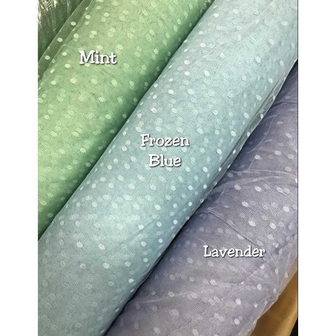 Kain Tile Polkadot Meteran Bahan Soft Tulle Motif Dot Bintik Bintang