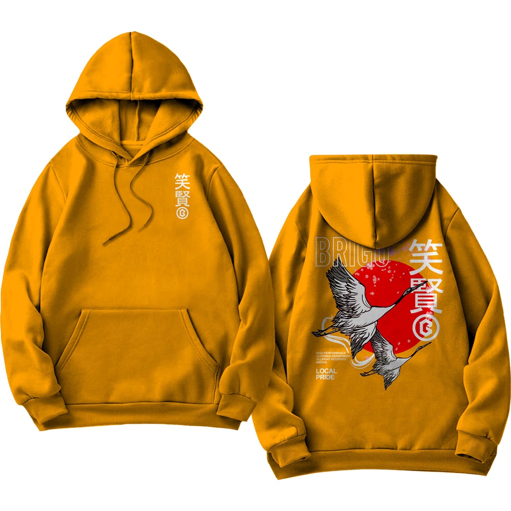 Sweater Hoodie BRIGO japan bird Sablon DTF Fleece Cotton II BRIGO Jumper Hoodie japan bird II M-XXL (Pria &amp; Wanita) Free stiker&amp;Gantungan Kunci