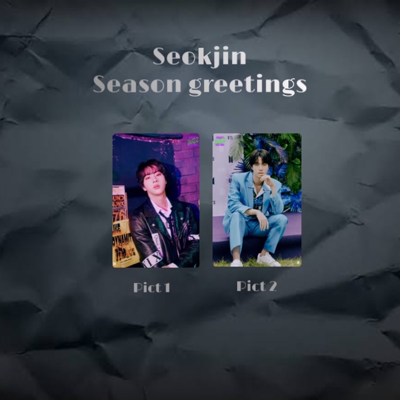 photocard pc lenticular holo seokjin season greetings 2022 SG22