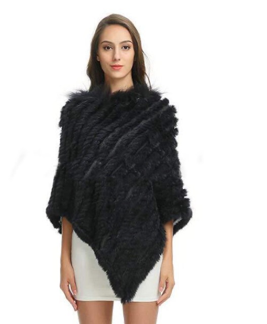 Ponco Fur Wool Bulu Musim Dingin Poncho Fur Winter