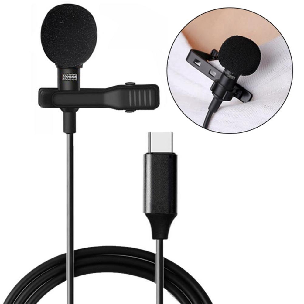 Tipe-c USB Lapel Microphone Clip on Hands-Free Universal Portable Mini HD Microphone Recorder Mic Mini Clip-on Tipe-C Plug Mic