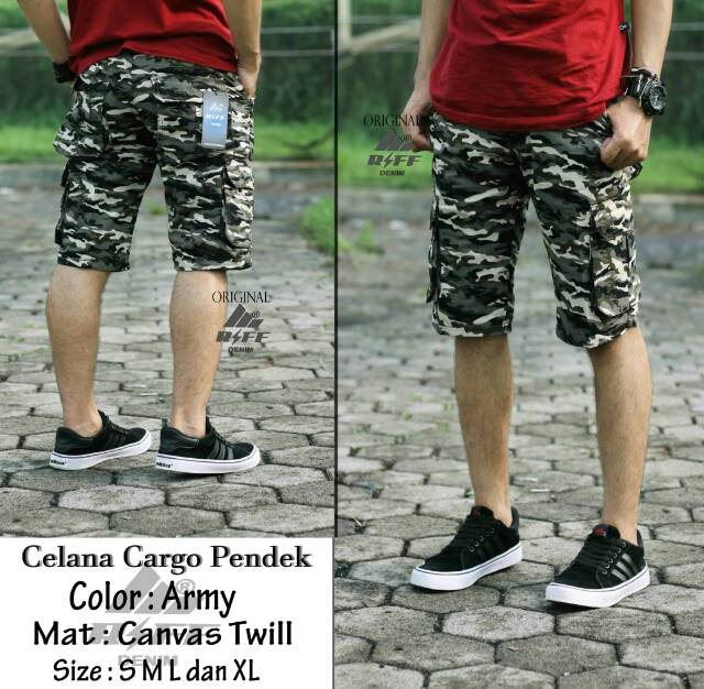 Celana Cargo Pendek Loreng/Army I Cargo Short Pants Pria BEST SELLER