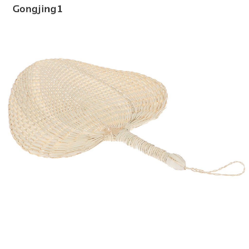 Gongjing1 1PC Kipas Tangan Manual Bahan Jerami Hand woven Pengusir Nyamuk Untuk Musim Panas