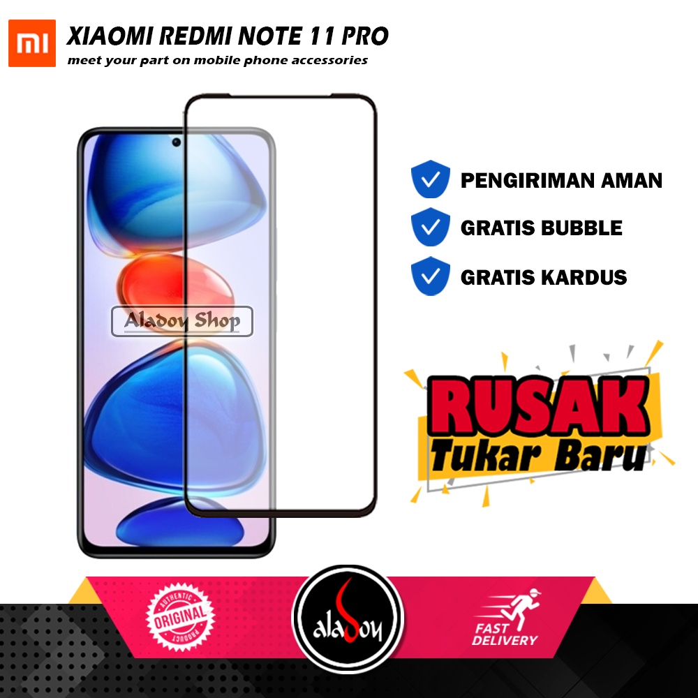 Case Xiaomi RedmI Note 11 Pro 2022 Casing Transparent + Tempered Glass Full Layar