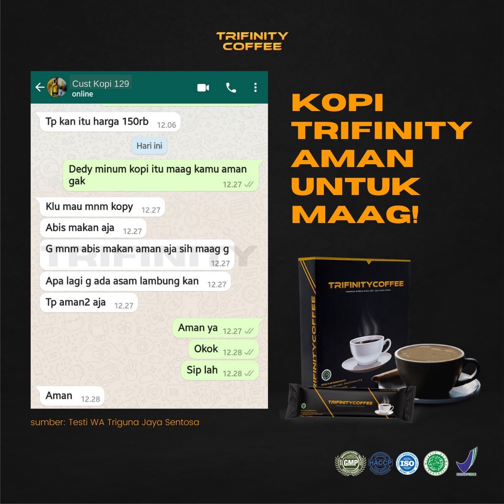 Trifinity kopi kuat ginseng herbal (bkn obat) stamina tahan lama 1 dus isi 10 sachet Ori-4