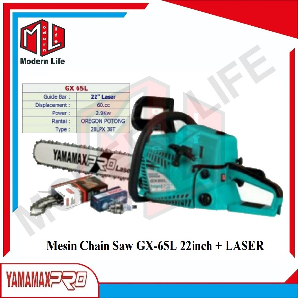 Jual YAMAMAX PRO GX65L Mesin Chainsaw LASER 22inch Mesin Gergaji Kayu