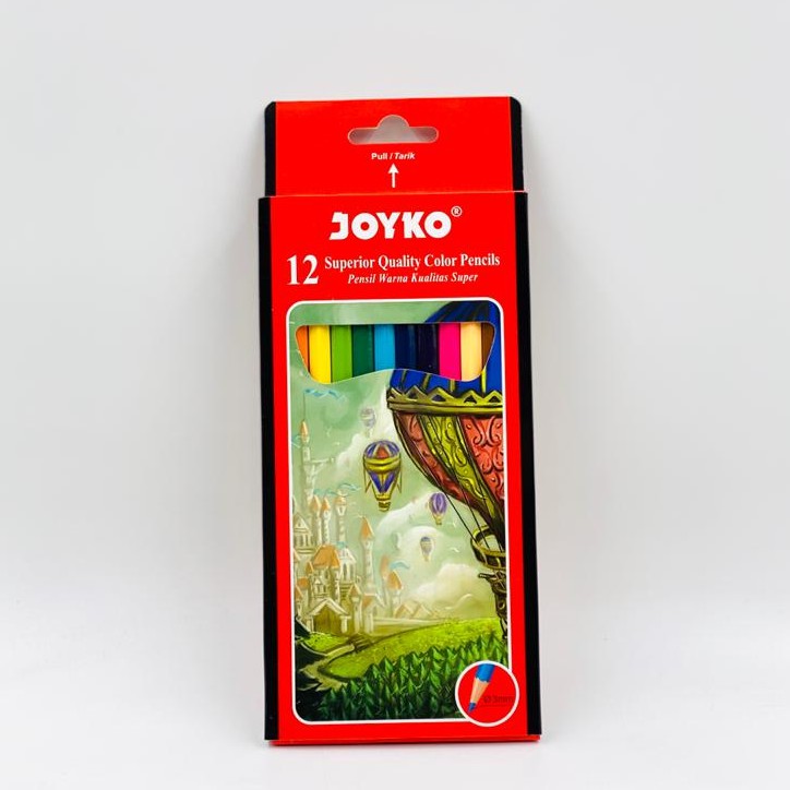 

PENSIL WARNA JOYKO CP-100 / Pensil Gambar / Color Pencil JOYKO 12 WARNA PANJANG CP-100