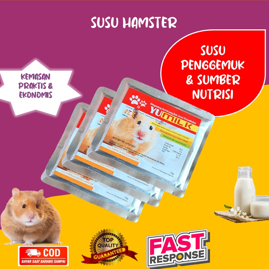Yumilk Susu Hamster Susu Penggemuk Hamster Susu Bayi Hamster Susu Formula Makanan Hamster