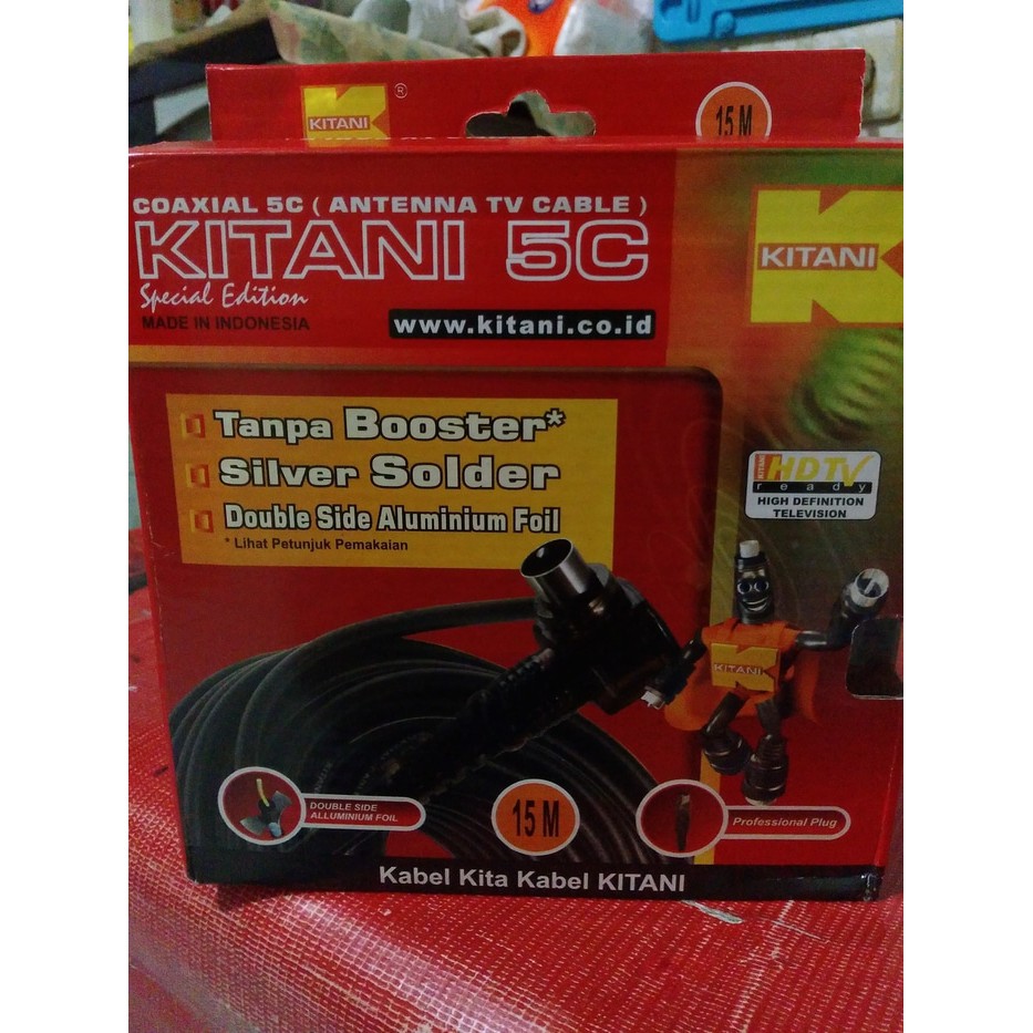 Kabel Antena TV Kitani / RG6 Kitani 5C+Jack 10/15/20/25Mtr