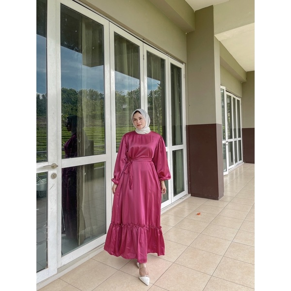 Dress Syamora premium / dress satin silk maxmara