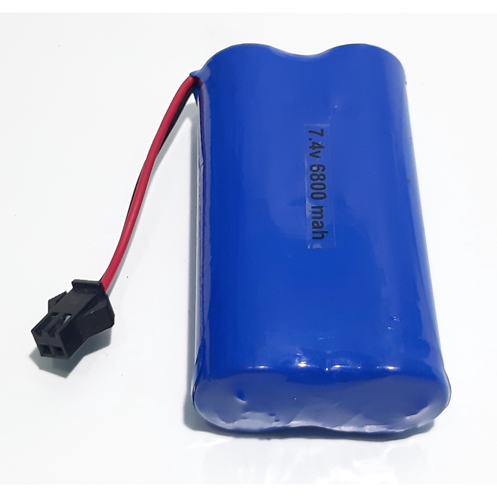 Charger RC + Baterai 18650 Soket Hitam 7.4V-6800mAh