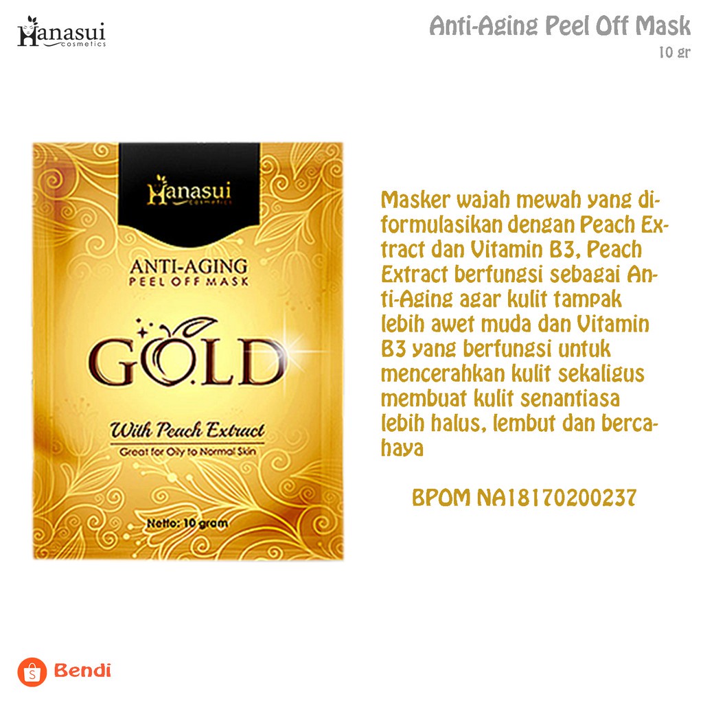 [Checkout Rp1000] HANASUI MASKER NATURGO | ANTI AGING GOLD | MUD MASK