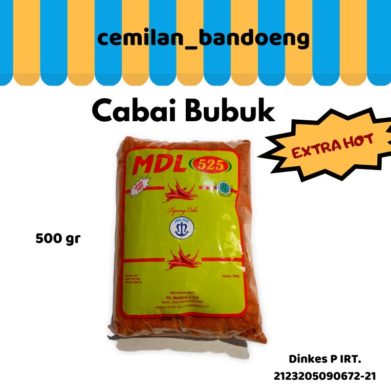 Cabe Bubuk MDL 525 kemasan 500gr