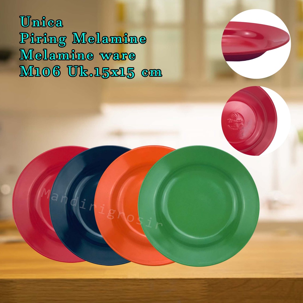 Unica * Piring Melamine * Melamine ware * M106 * Uk.15x15 cm