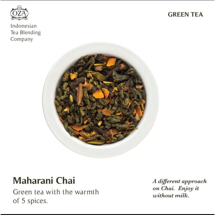 

OZA Tea - Maharani Chai | Artisan Tea - Green Tea | Specialty Grade | Teh Premium | 40 gram (20 cups)