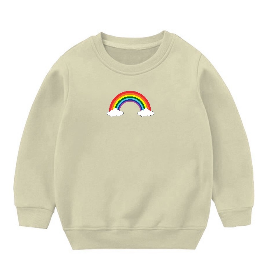 SweatShirt Anak Balita Terbaru Umar Denim Motif Rainbow Bahan Fleece