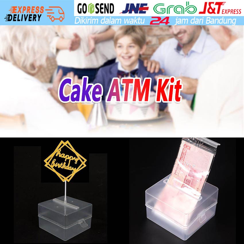 Cake Atm Happy Birthday Cake Topper Money Box Funny Creative Cake Terbaru