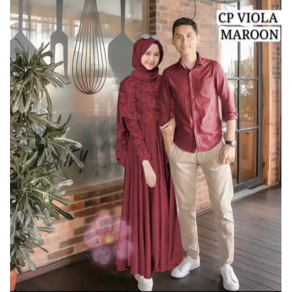 [CP VIOLA SL]Setelan Couple Pria dan wanita mosscrepe Varian warna