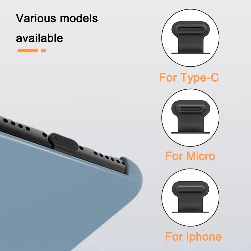[Grosir] Untuk Micro Type C Reusable Waterproof Anti Hilang Telepon Charging Port Dustproof Cover Charging Port Stopper