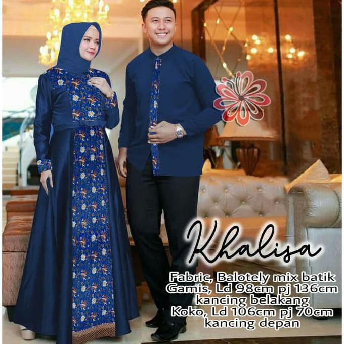 Terbaru Couple Khalisa Navy Baju Couple 0152 Shv Baju Gamis