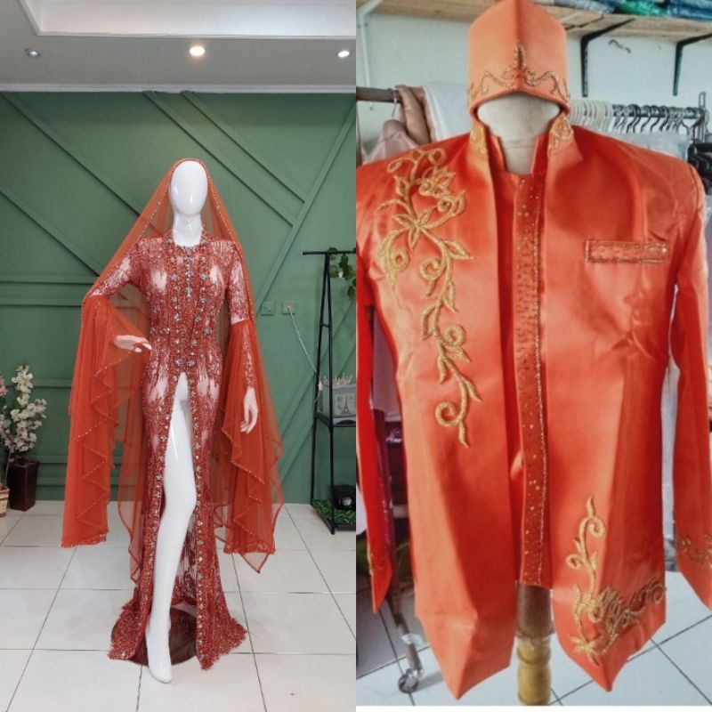 cauple Gaun pengantin slim Dress  premium belh ngekor // gaun pengantin organza// gaun pengantin belah//slim dres terbaru//gaun pengantin cantik