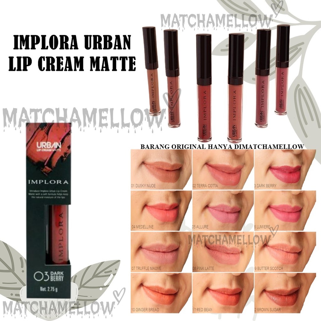 ❄️MATCHA❄️IMPLORA URBAN LIP CREAM MATTE VELVET /IMPLORA LIP CREAM
