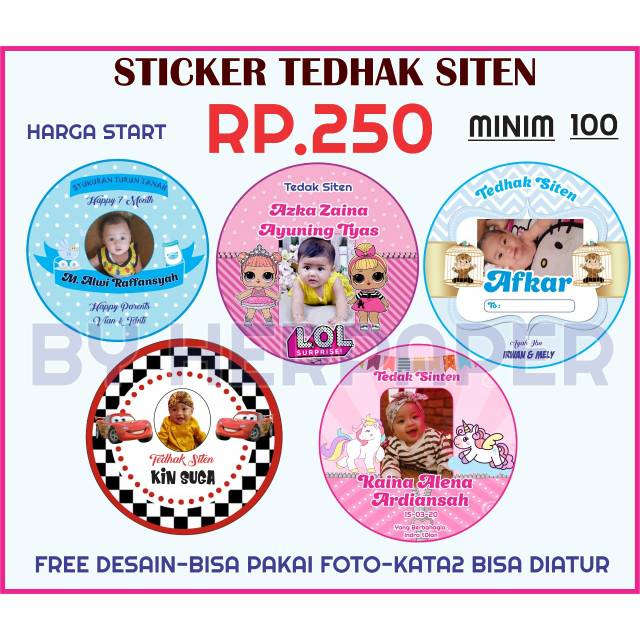 STICKER TEDHAK SITENSTICKER KHITANSTICKER AQIQAH
