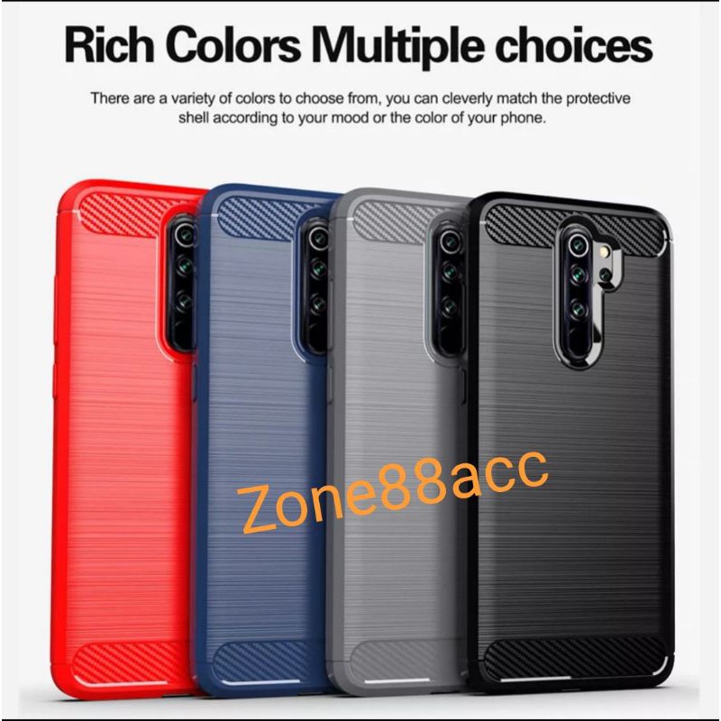 Silicon Case Redmi Note 8 Pro Softcase iPAKY Carbon Casing Cover TPU