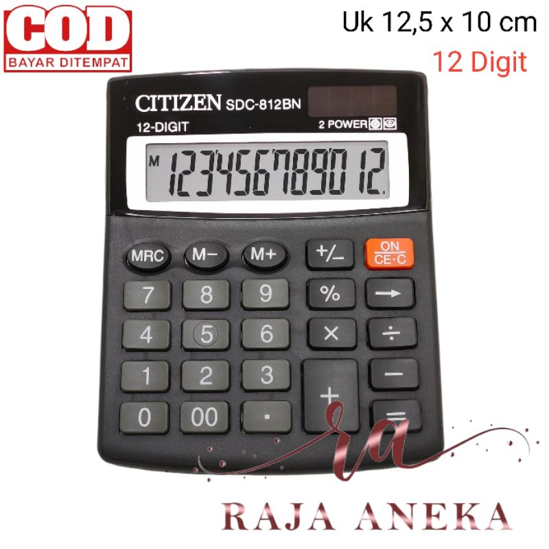 KALKULATOR 12 DIGIT ANGKA MERK CITIZEN TYPE SDC-812 BN CITIZEN SDC-812BN 12 DIGIT SDC-812BN 12 DIGIT