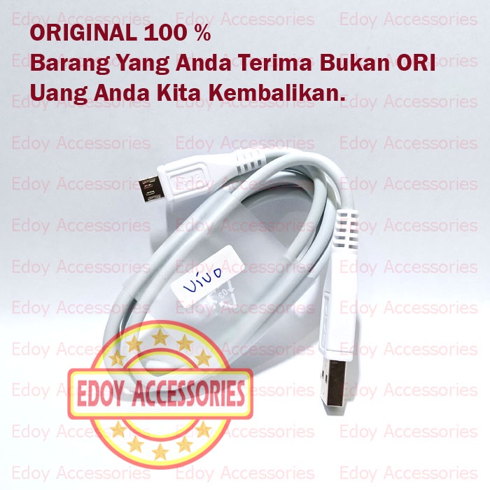 Kabel Data Vivo V15 V15 Pro Kabel Casan Cas Micro Fast Carging Original 100 Putih