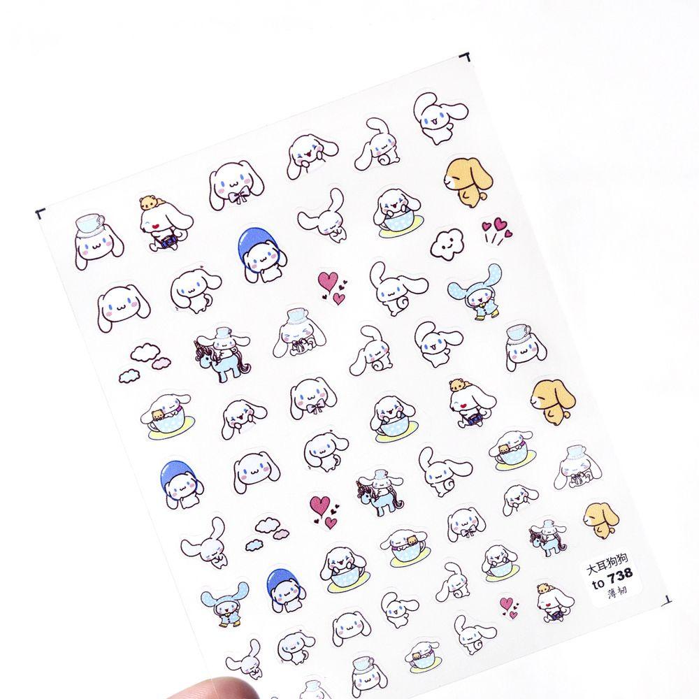 Agustina Kartun Stiker Kuku Gadis Lucu Cinnamoroll Anjing DIY Nail Decals