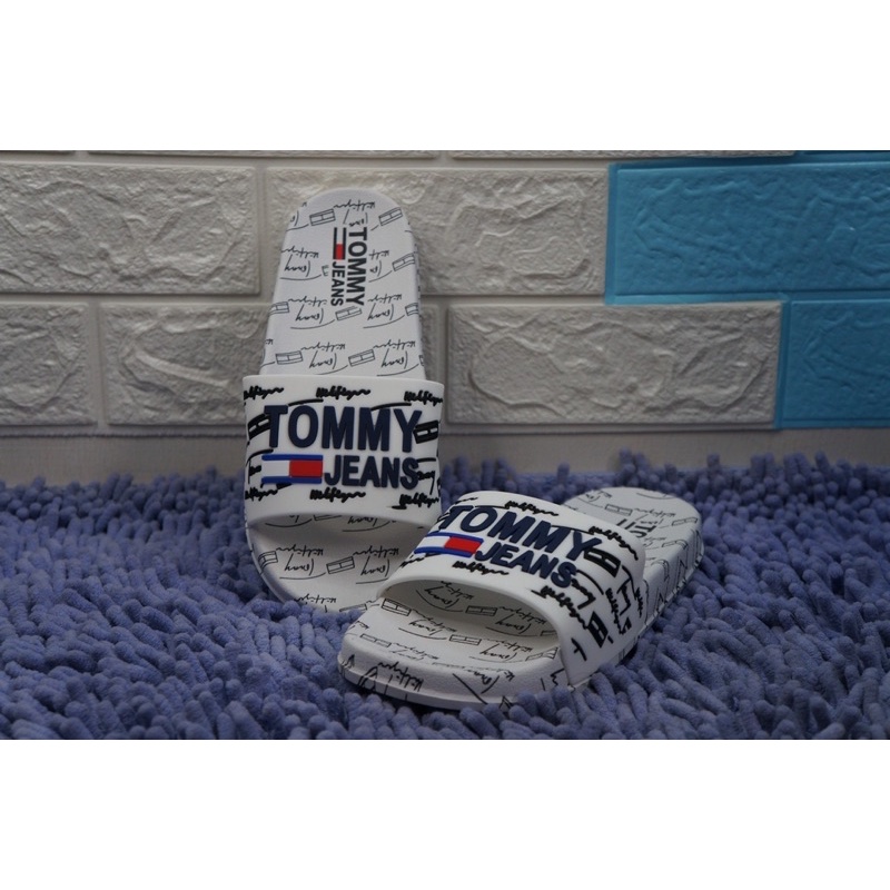 Sandal Tommy jeans Slip on Import Wanita Dan Pria 100% Grade Original