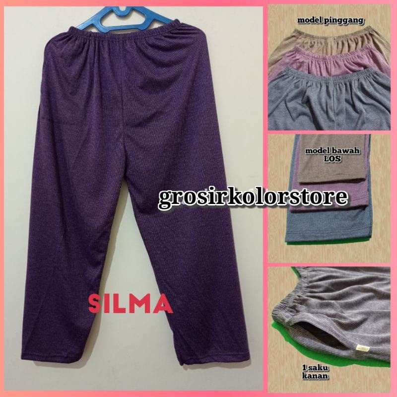 Celana legging panjang dalaman wanita jumbo muslimah melar nyaman 1 saku