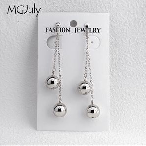 Anting Korea Fashion Import Simple SIlver Gold Beads