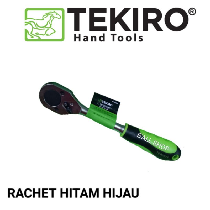 Gagang Rachet 1/2x10 Hitam Hijau Tekiro