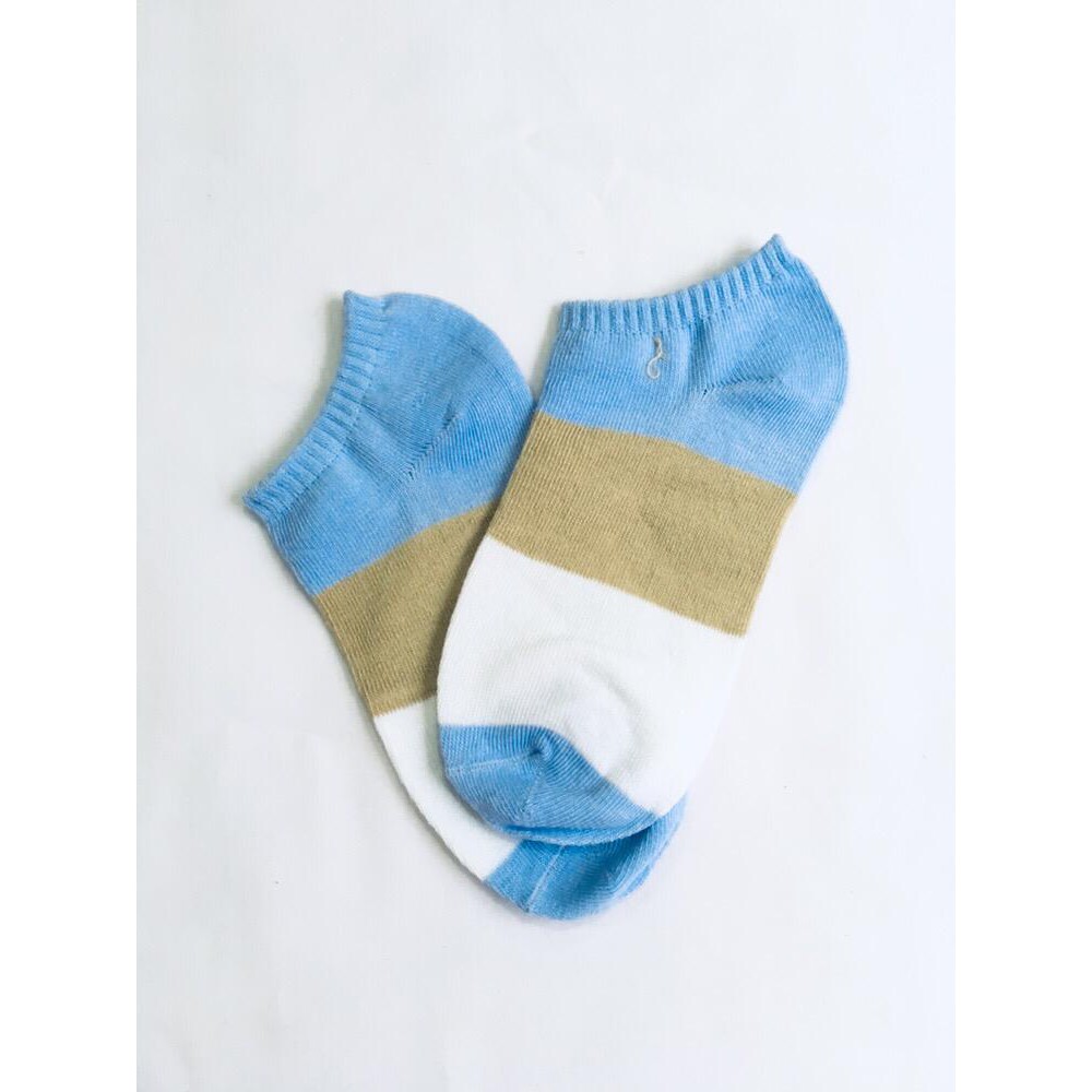 FAYES Kaos Kaki Wanita Ankle Kaos kaki Cute Kaos Kaki Motif Kaos Kaki Semata Kaki Socks U16-H04 BLUEWHITE