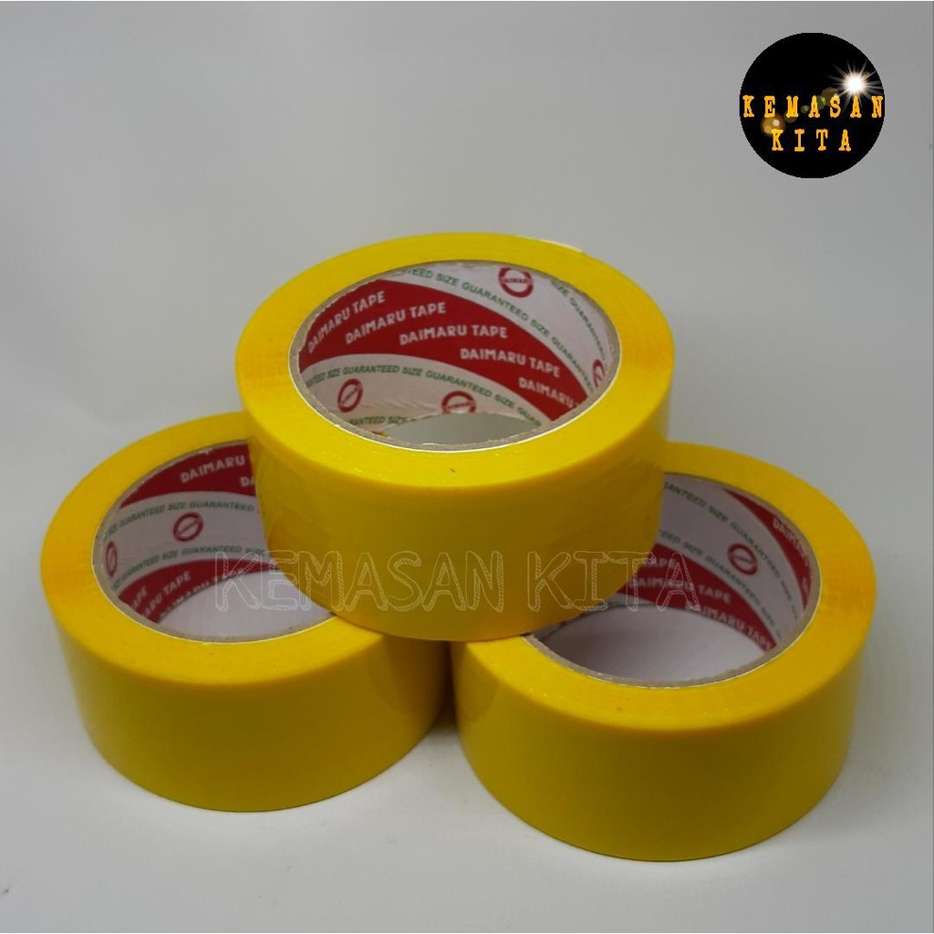 

SELOTIP / ISOLASI / LAKBAN DAIMARU WARNA KUNING 90 yard 2 inch