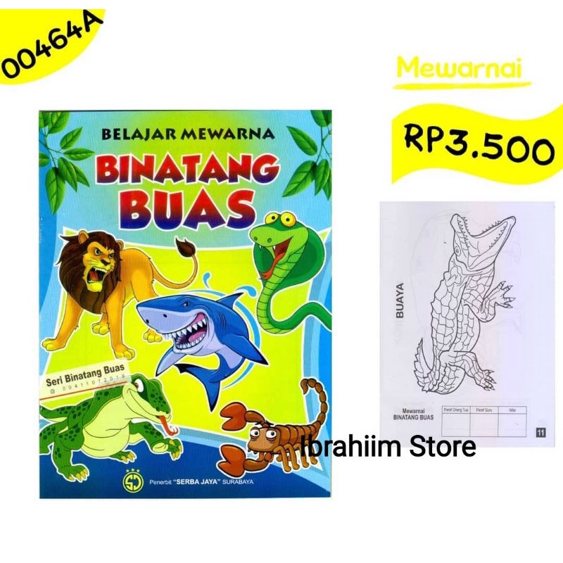 BUKU MEWARNAI ANAK MURAH BUKU BELAJAR MEWARNAI BINATANG PELIHARAAN