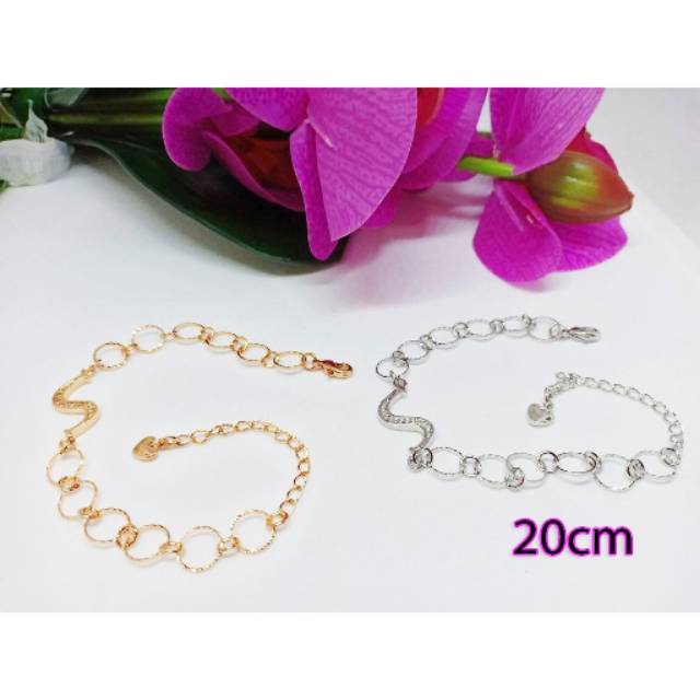 Fourfashion NEW Gelang Huruf Sirkon Rantai Besar XUPING