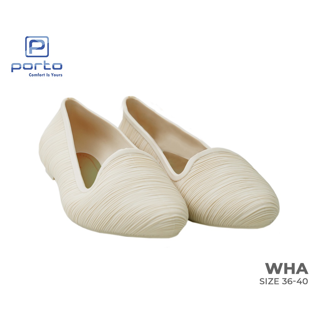 Porto - Sepatu Wanita Flat Shoes Korea Nyaman Casual Porto Lady Hitam Nude Cewe Original WHA-NUDE