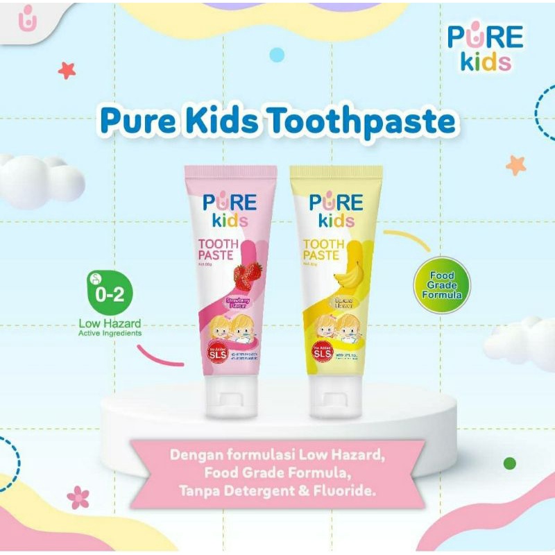 PURE Kids Tooth Paste 50gr Pasta Gigi Bayi dan Anak Pasta Gigi Pure BB Tooth Paste