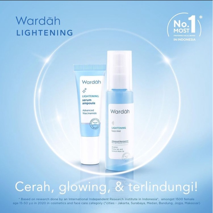 ✿ELYSABETHME✿ 🅆 🄰 🅁 🄳 🄰 🄷 Wardah Lightening Face mist Biru spray setting makeup bedak tahan lama
