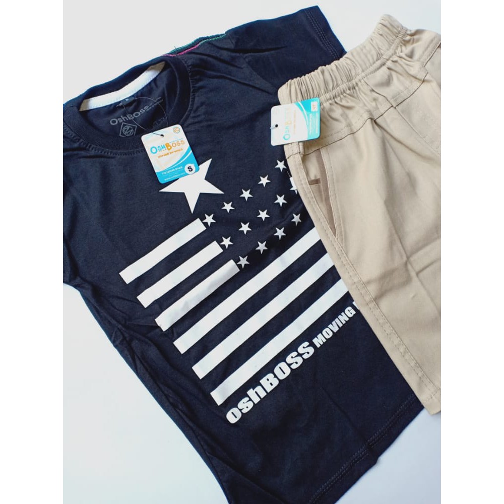 COD BAJU STELAN ANAK LAKI LAKI MOTIF GAMBAR BENDERA BINTANG HITAM 1-6 TAHUN-2