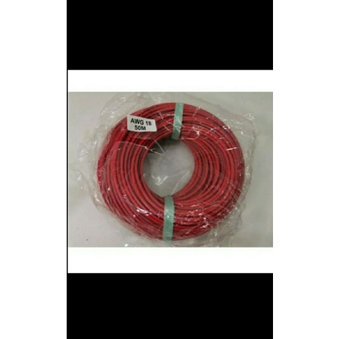 kabel awg 18 1rol panjang 50meter serabut full tembaga