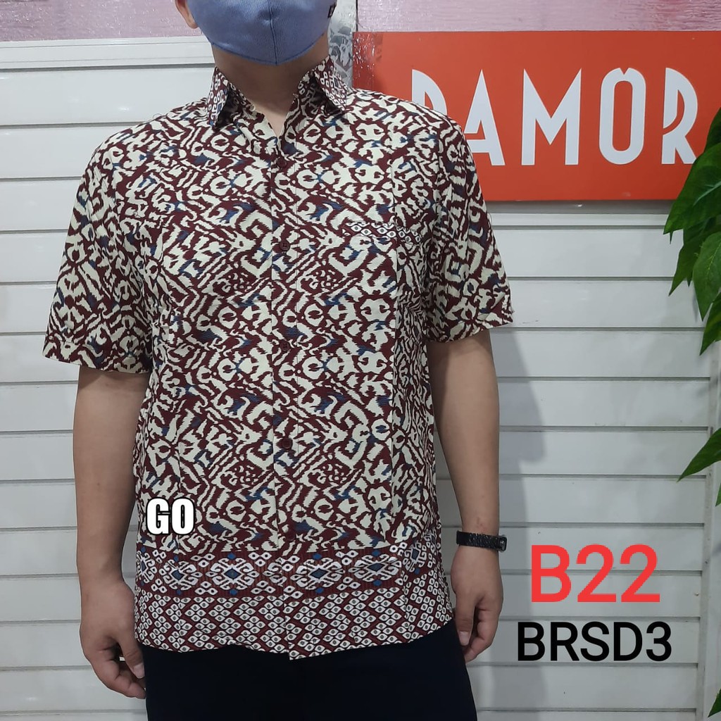 gos  BRSD DAMOR (CRESSIDA) KEMEJA BATIK Cowok Pakaian Pria Baju Batik Dewasa Lengan Pendek