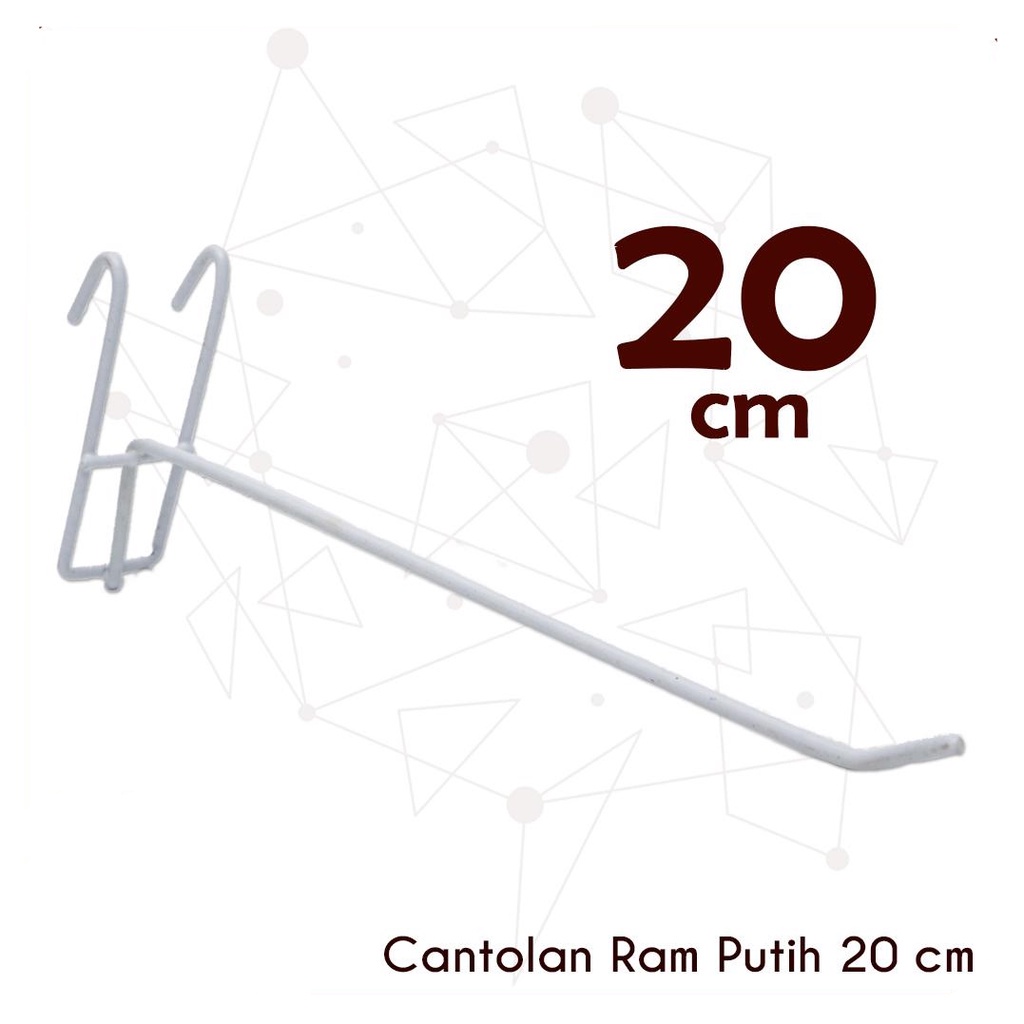 HOOK RAM 15 20 CM PUTIH TEBAL GANTUNGAN CANTOLAN AKSESORIS DISPLAY