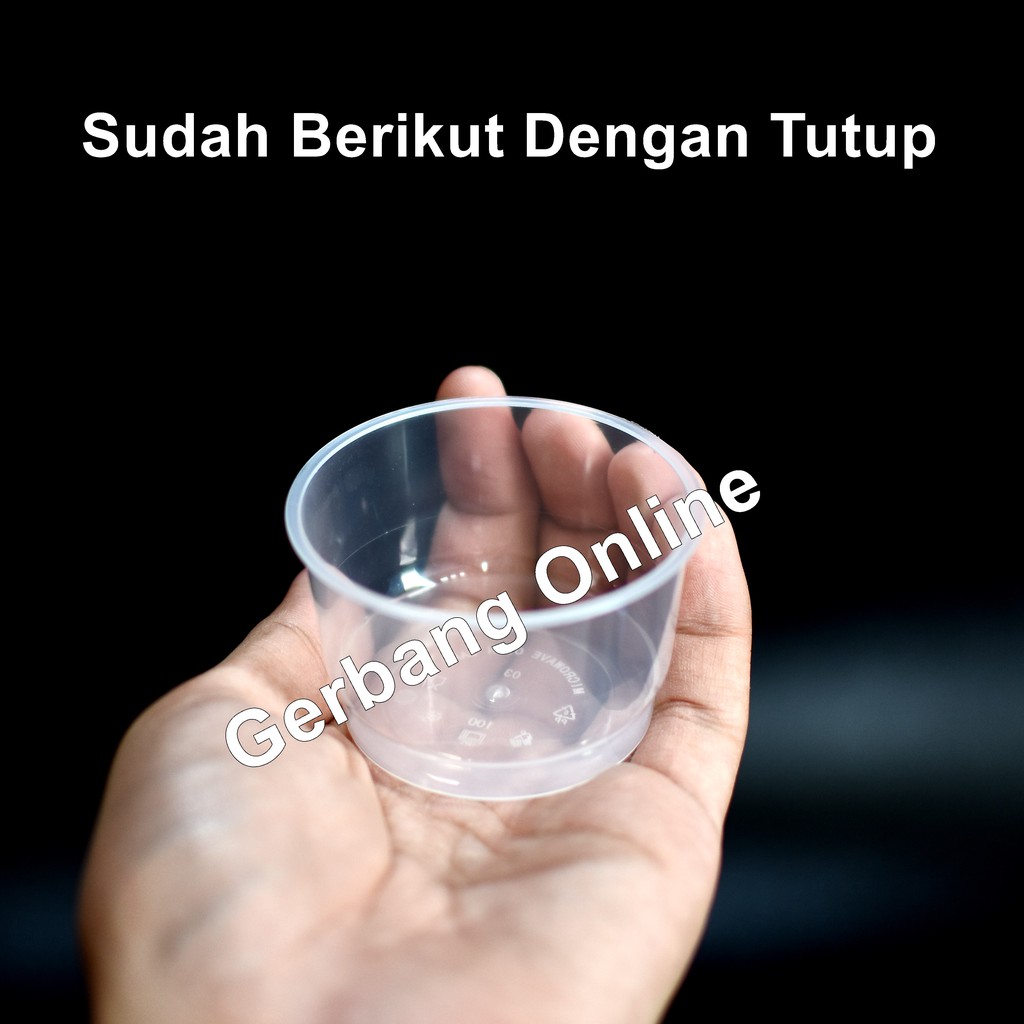 Thinwall 100 ml Cup Puding Mini Tempat Sauce Sambal Cup Food Container Murah Saos Sambal Catering